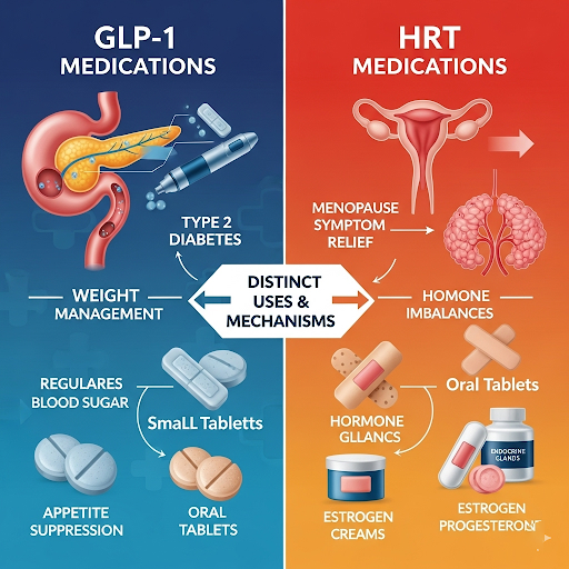 How HRT & GLP-1 Medications work together